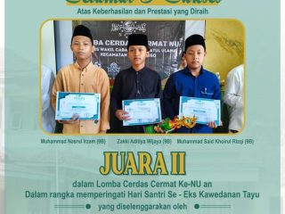 MTs. I’anatut Tholibin Raih Juara 2 Lomba Cerdas Cermat Ke-NU-an se-Eks Kawedanan Tayu